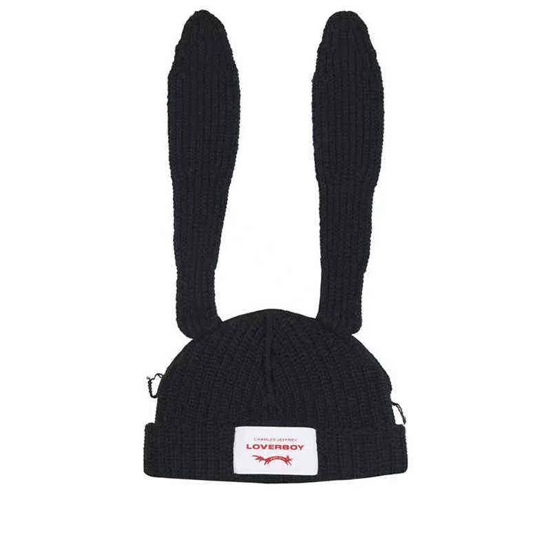 Шляпа Rabbit Bunny Skullies для женщин, реквизит для вечеринки, модная длинная шапка с кроличьими ушками, зимние шапочки, теплый шарф, шапки в стиле хип-хоп, уличная одежда 2201209v