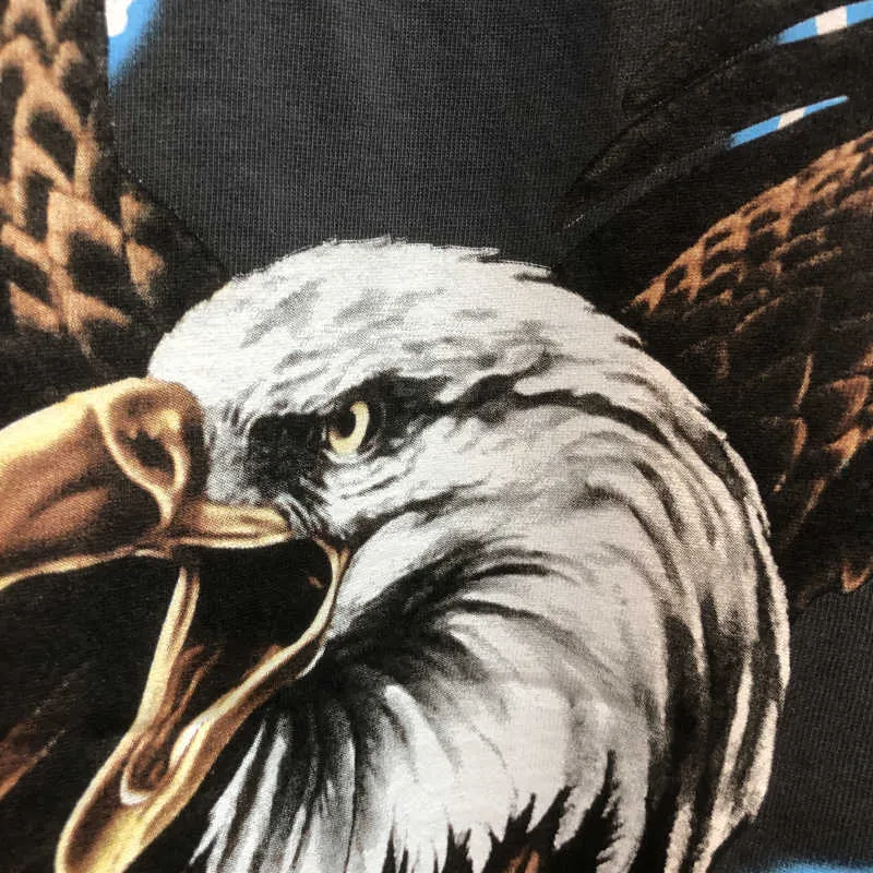 Men's T-Shirts 2021 summer new ins super fire tide brand 3D Eagle Dapeng wing printing high street men's loose short sleeve T-shirt