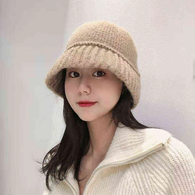 Cimri köpüklü şapkalar moda kış şapkası kadınlar için yün kova sıcak kapaklar kubbe panama siyah beyaz vintage balıkçı 2201054351327