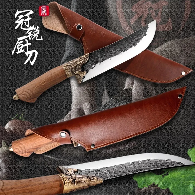 Chef Knife Stainless Steel Traditional Chinese Slaughter Butcher Tools Kitchen Cooking BBQ Gadgets Slicing Meat Vegetables6362023