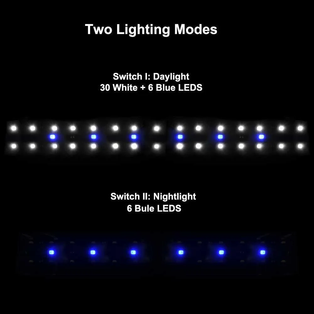 Super heldere LED Rium licht dubbele beugel blauw en witte vissentanklamp met uitbreidbare 36les D30 Y200917