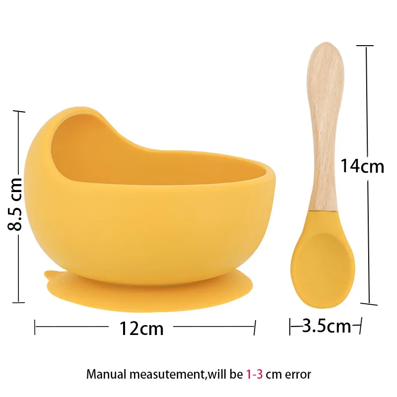 모슬린 라이프 실리콘 아기 수유 세트 방수 숟가락 비 슬립 먹이 실리콘 그릇 식탁 치아 아기 수유 용품 LJ201221