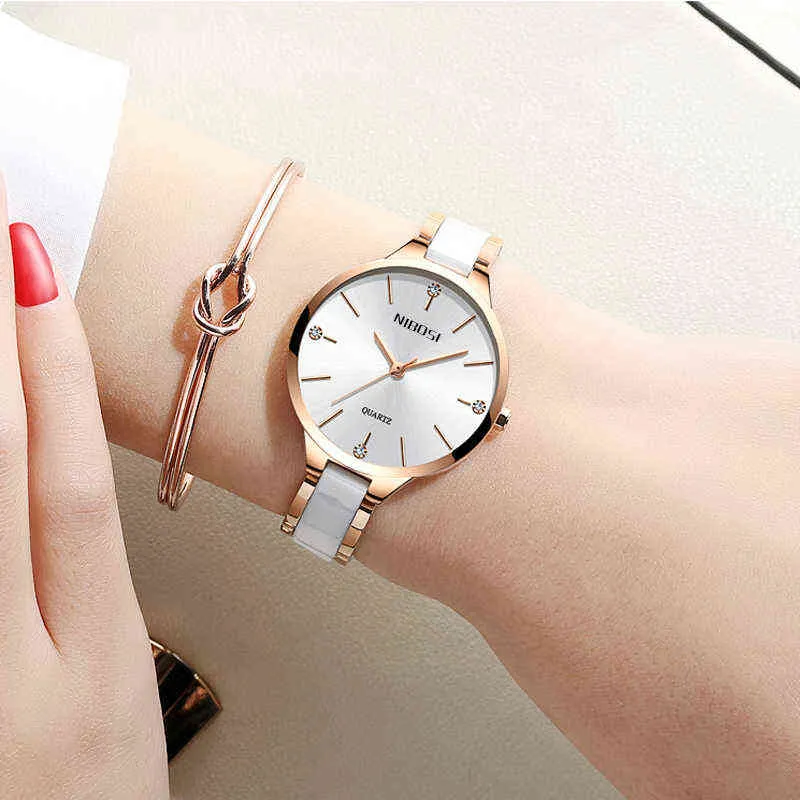 NIBOSI Frauen Armbanduhr 2022 Keramik Armband Uhren Damen Kreative frauen Uhr Weibliche Uhr Relogio Feminino Montre Fem253u