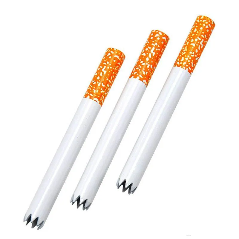 78mm 55mm forme de cigarette pipes à fumer en alliage d'aluminium en dents de scie tuyau métallique un frappeur chauve-souris pour outils d'herbes de tabac accessoires 3727446