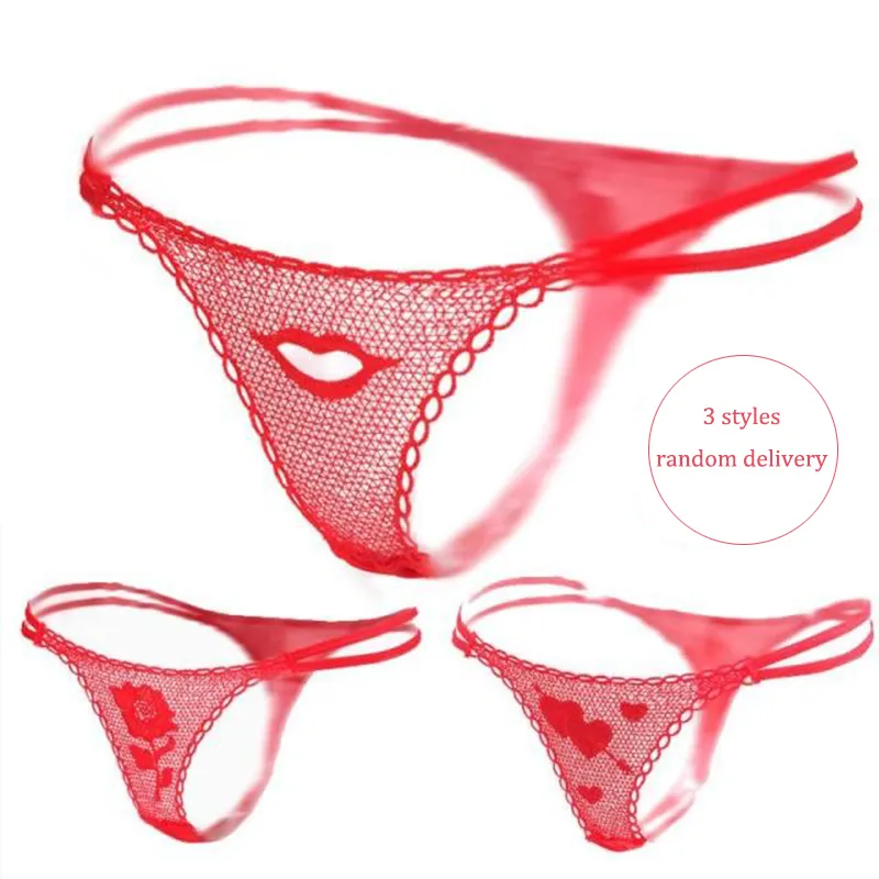 lot Creative Rose G String sexy Hollow Out Lady Thongs Red Lace Tback Lowrise Women Mutandine di biancheria intima 30 2011129721055