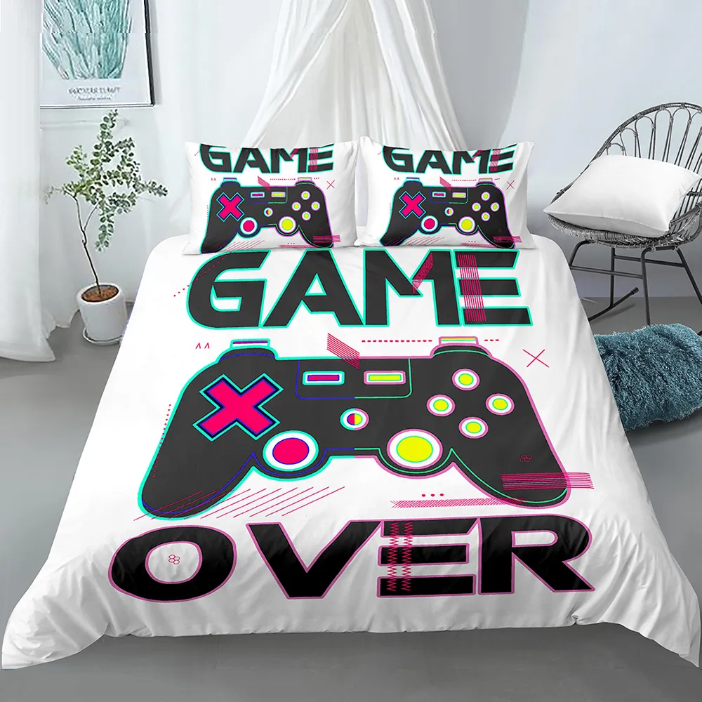 3D Duvet Cover Nastolatki Gamer Pościel Zestaw Dla Dzieci Chłopcy Dziewczęta Błędnie Gamepad Drukowane z poduszką Case Xmas Prezenty USA Queen EU Dwuosobowy 201127