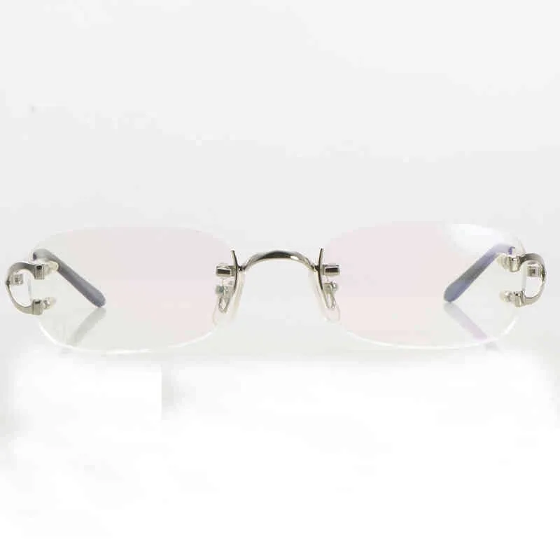 Vintage Eye Glasses For Women Metal Clear Rimless Optical Glasses Frame Carter Womens Eyeglasses Designer Brand Men Accessories