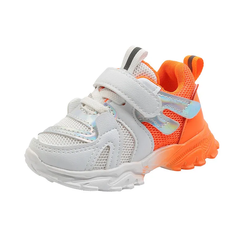 Baskets bébé Blanc Enfants Chaussures Filles Baskets Sport Courir Enfant Enfants Chaussures Mode Réfléchissant Mesh Garçons Baskets LJ201104