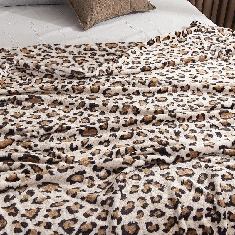 Manta Estampado de leopardo Franela suave y esponjosa para camas Coral Fleece Mink Throw Cama doble individual Colcha Invierno Cálido s 201222