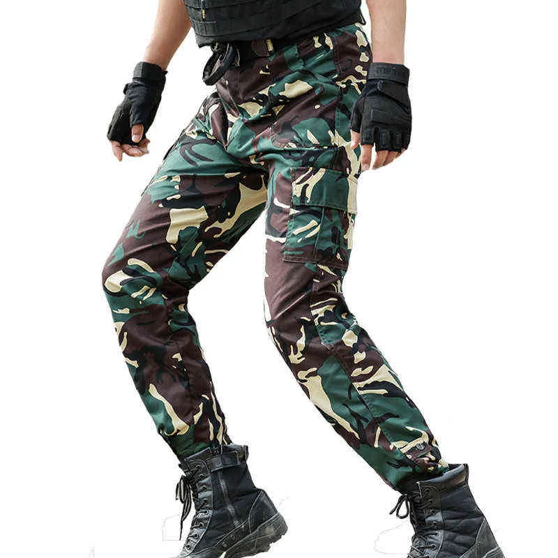 Tactical Cargo Spodnie Mężczyźni Wojskowy Czarny Python Camouflage Spodnie bojowe Army Pracując Spodnie myśliwskie Joggers Mężczyźni Pantalon Homme 220119