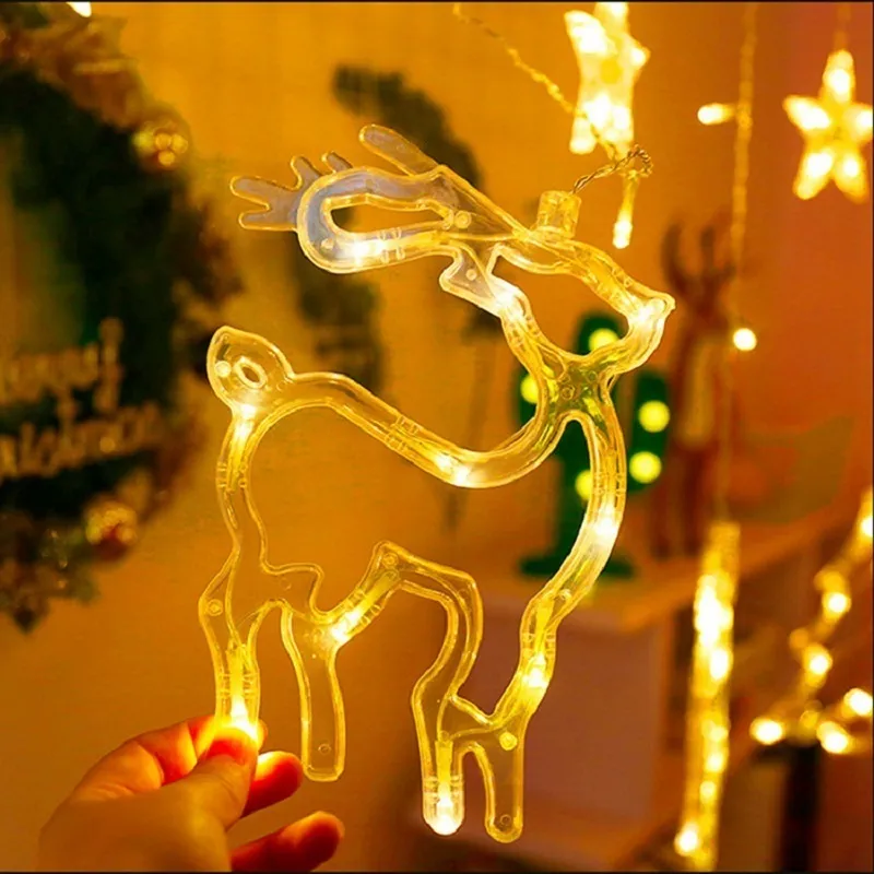 Elk Arbre de Noël Pendentif LED Décor de lumière pour la maison Suspendue Guirlande Ornement Navidad Noël Cadeau Année Y201020