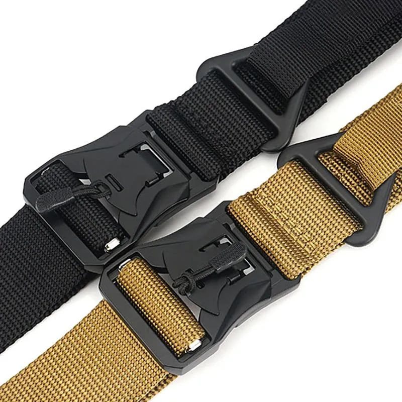 LfmbNew Cinturão elástica Hard Abs Magnetic Men Men Belt Tactical Strength Elastic Nylon Soft No Hole Exército227b