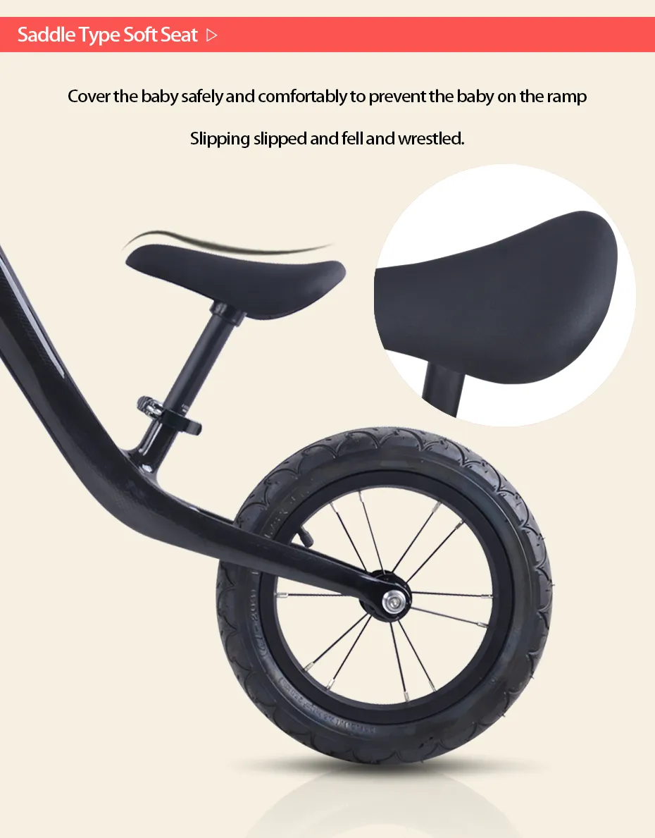 spingere Balance Bike bicicletta bambini in carbonio bambini di 2 ~ 6 anni bici completa bicicletta in carbonio bambini