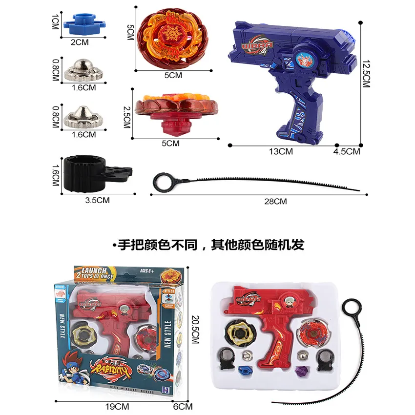 Bey blade Metal Fusion Toys In vendita Spinning Beyblade Toys Set, giroscopio giocattolo con doppio lanciatore, top in metallo a mano Y1130