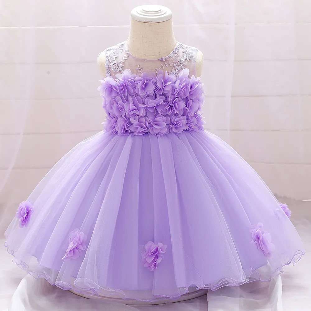 Robes de princesse pour bébés filles, tenue d'été de baptême, pour anniversaire de 1 an, LJ2012214845067