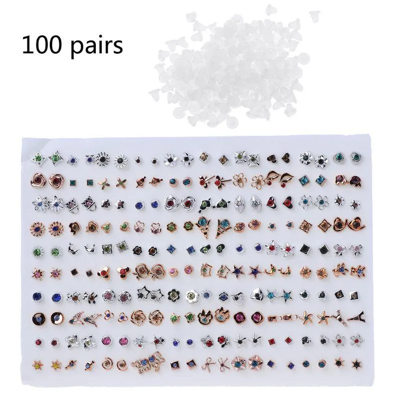Orecchini a perno 100 paia di stili assortiti di orecchini ipoallergenici in argilla polimerica Lotto bambini U2JF233V