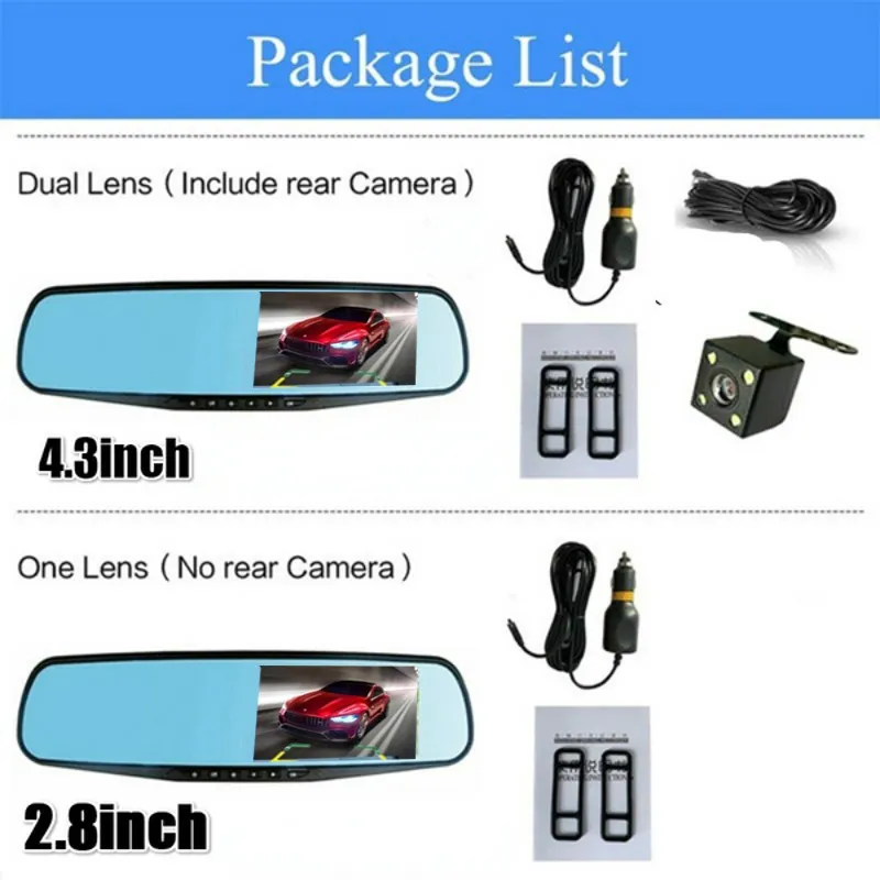 Coche DVR Speedcam Espejo retrovisor Cámara Radar Detector Auto Video Recorder Full HD 1080P Dash Camera Dual Lens Driving Recorder