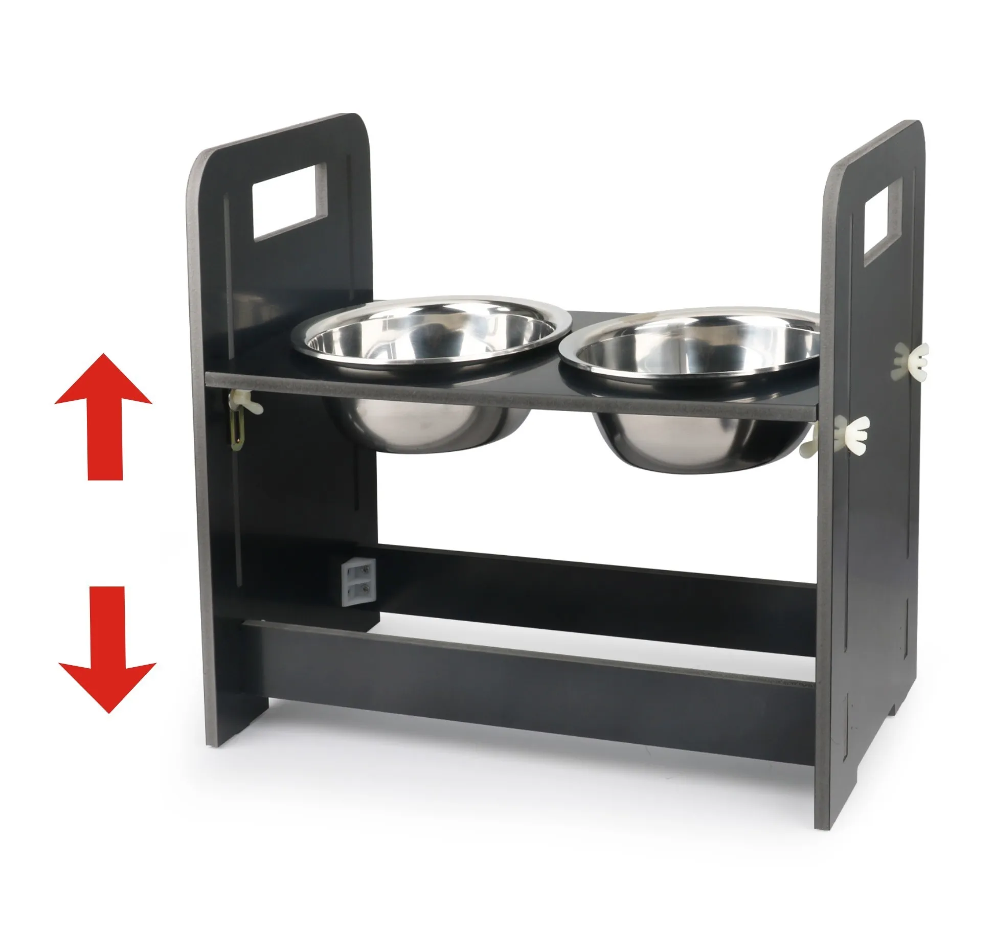 Adjustable Double Dog Bowls for Pet Stainless Steel Food Water Cats Feeding Dishes Dogs Drink Height Y200917