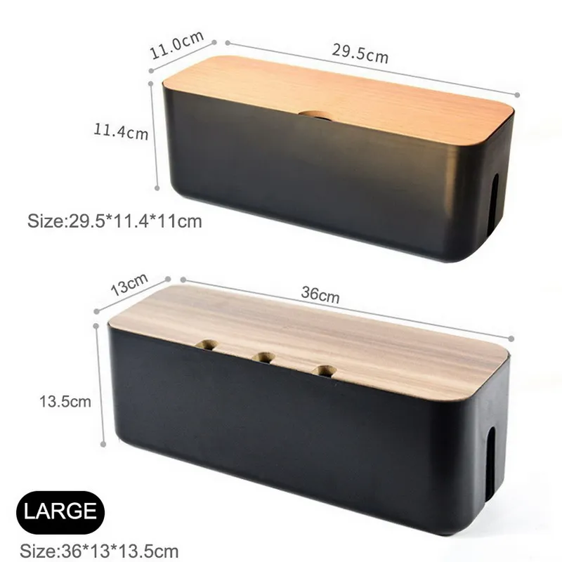 Boîte de rangement de câble, multiprise, boîtier de fil, Anti-poussière, organisateur de prise de chargeur, blanc, noir, lignes de réseau de bureau, bac de rangement Z1122763