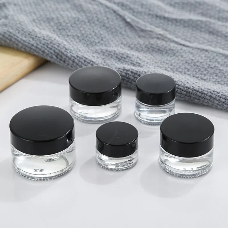 Transparent Glass Face Cream Bottle Set Travel Portable Seal Creams Cosmetic Empty Bottles Bedroom Sleeping Mask Storage Bottle BH6198 WLY