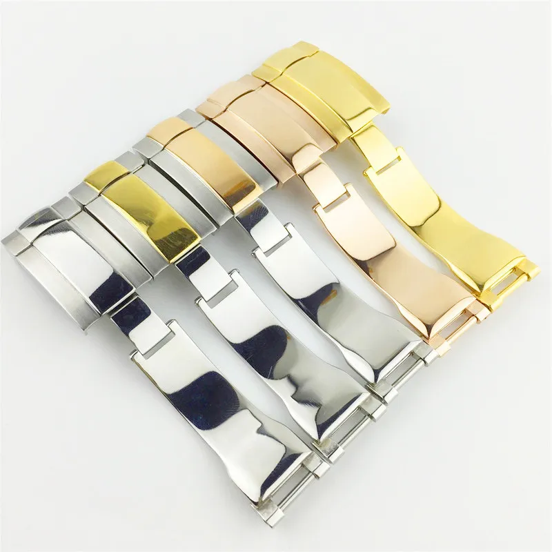 Whole Stainless Steel Watch Buckle Folding Clasp For fit RX watch band buckle clasp replace 16mm 9mm Butterfly Clasp343K