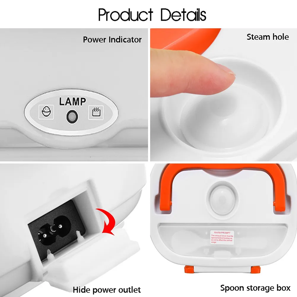 Ventes chaudes Chauffage Boîtes à lunch Portable Chauffage électrique Boîte à lunch Prise de voiture Alimentaire Bento Conteneur de stockage Récipient alimentaire Ben 201208