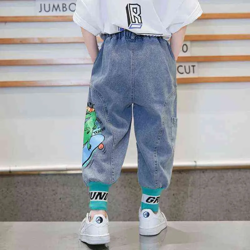 Dżinsy dla chłopców nastoletnie dzieci dżinsy elastyczne talii drelichowe spodnie dla dzieci spodnie dla chłopca dzieci ubrania 4-13t G1220