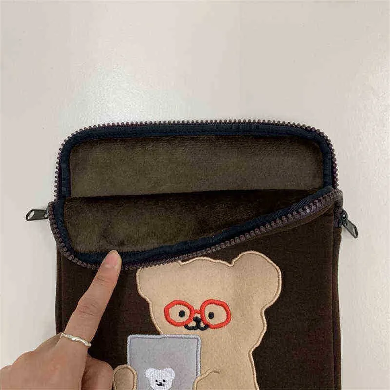 Sleeve Bear 11 Zoll Laptoptasche Korean Ins Glasses Bear Mac Ipad Pro 9,7 10,8 13 14,5 15 Zoll Laptop Tablet Innentasche 202211