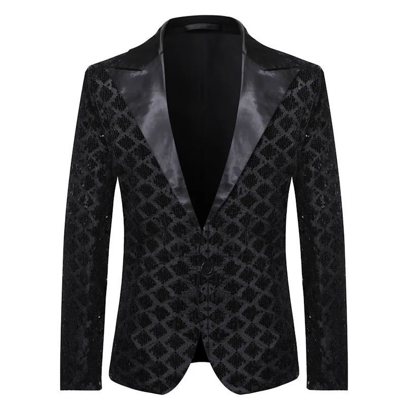 Pyjtrl Mens Fashion Geometry Sequestre Giacca Singers Singers Host Party Costume Homme 201104