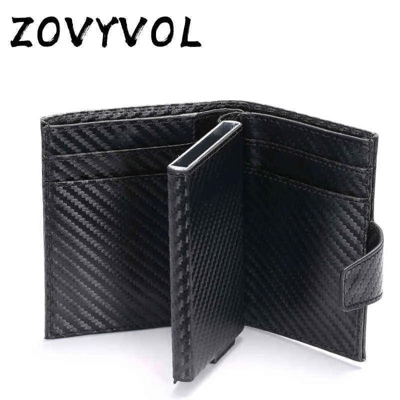 Zovyvol Curto Smart Wallet Masculino Money Saco De Couro RFID Mens Cartão Trifold Pequeno Bolsa de Bolsa S 211223