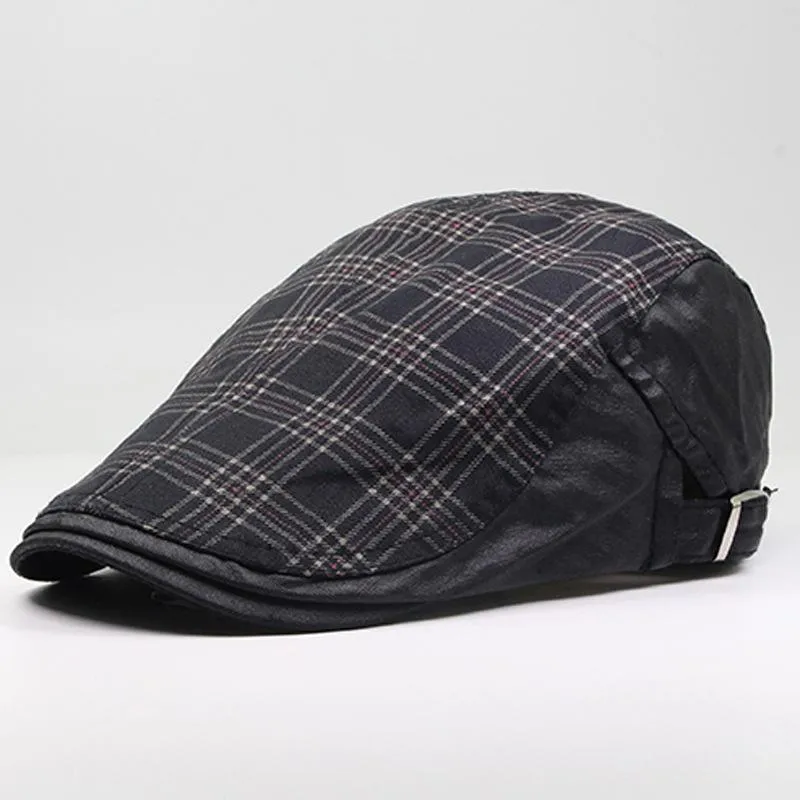 SBOY HATS HAT Men plat Ivy Cap printemps d'été Soleil Golf conduisant Plaid Coton Beret Breathable Outdoor Accessory226d