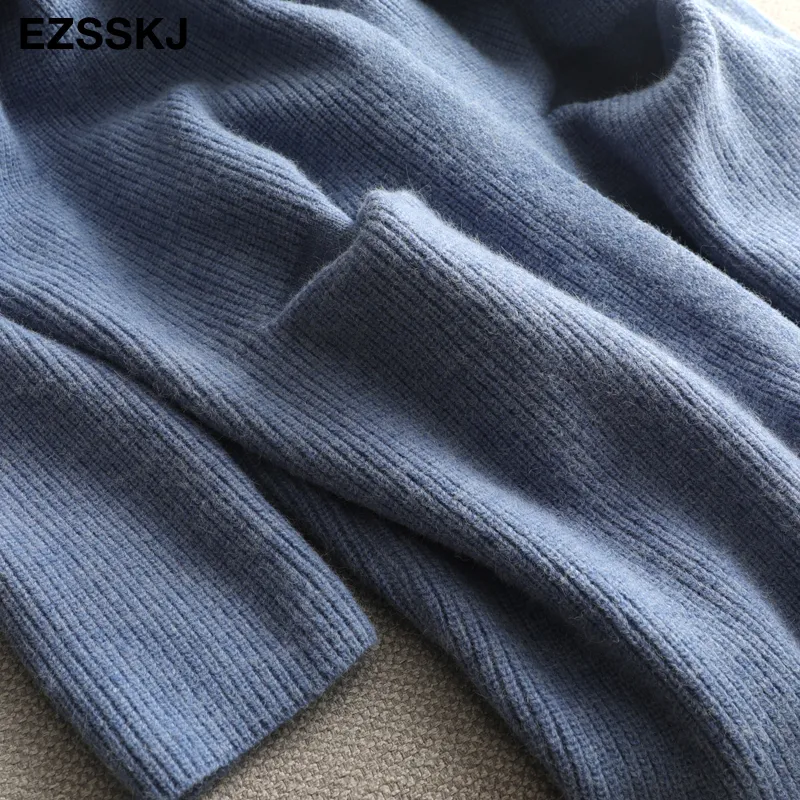 Casual V-Neck Oversize długi swetr kardigans płaszcz kaszmirowy Kobiety Grube luźne sweter w Korea Sardigan Coat Top 2012333