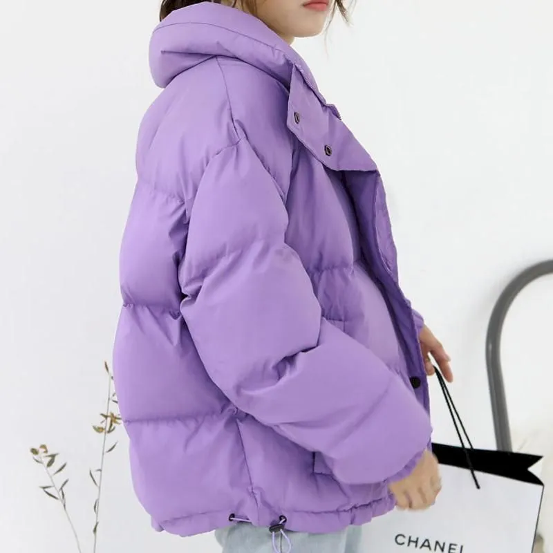 Harajuku violet vêtements d'hiver coton épaissir hauts vestes goth femme veste plus taille vêtements manteau coréen preppy mode 201212