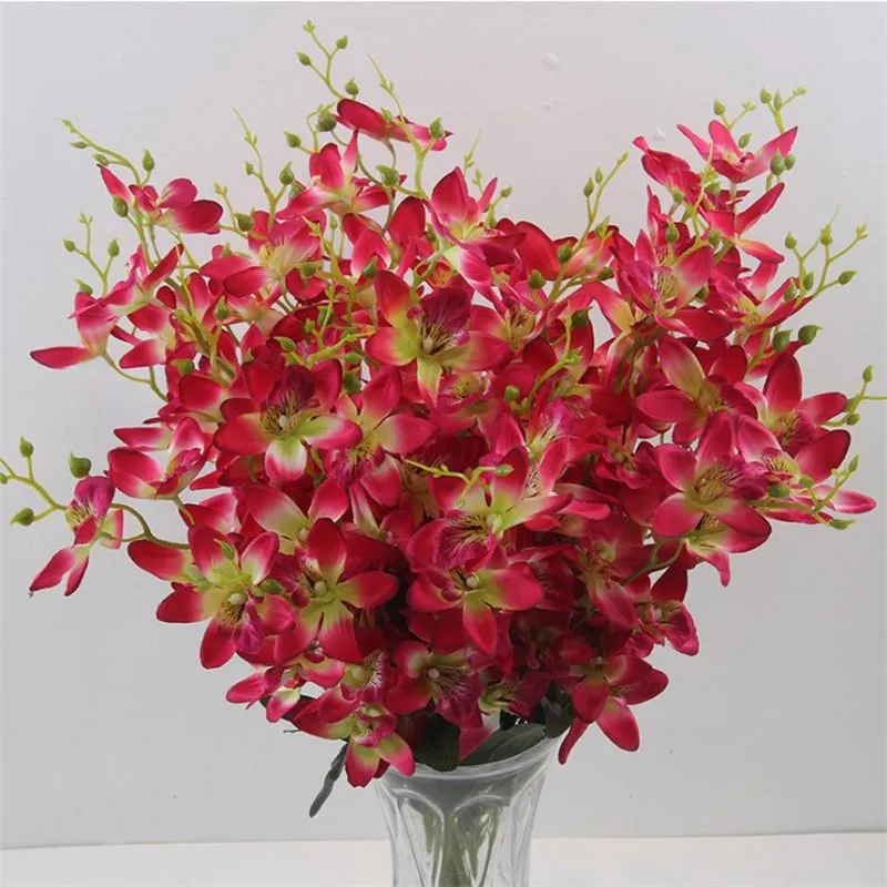 10 pièces faux Cattleya 7 tiges bouquet 23 62 longueur Simulation orchidées pour bricolage Bouquet de mariée maison décorative fleur artificielle 282I
