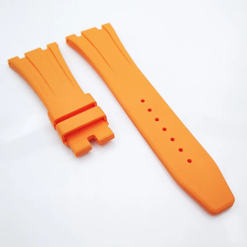 27mm Orange Color Rubber Watch Band 18mm Folding Clasp Lug Size Ap Rand för Royal Oak 39mm 41mm Watch 15400 15390271L