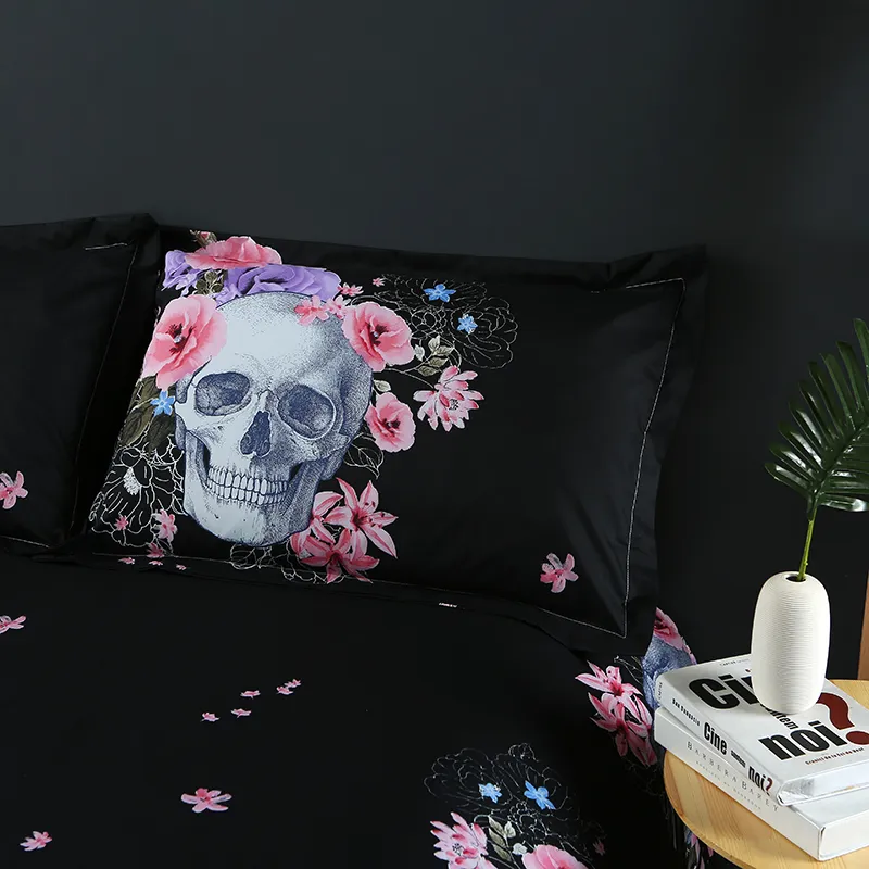 Adult Duvet Cover Set 3D Printed Animal Skull Comforter Bedding Sets King Size Single Full Double flat sheet T200819287Y