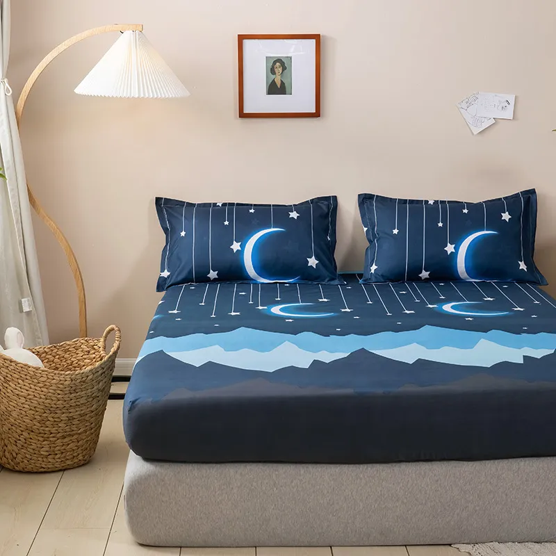 Nuevo producto en 1 unids 100% poliéster conjunto de colchón de cama sólido con cuatro esquinas y sábanas de banda elástica venta caliente 201113