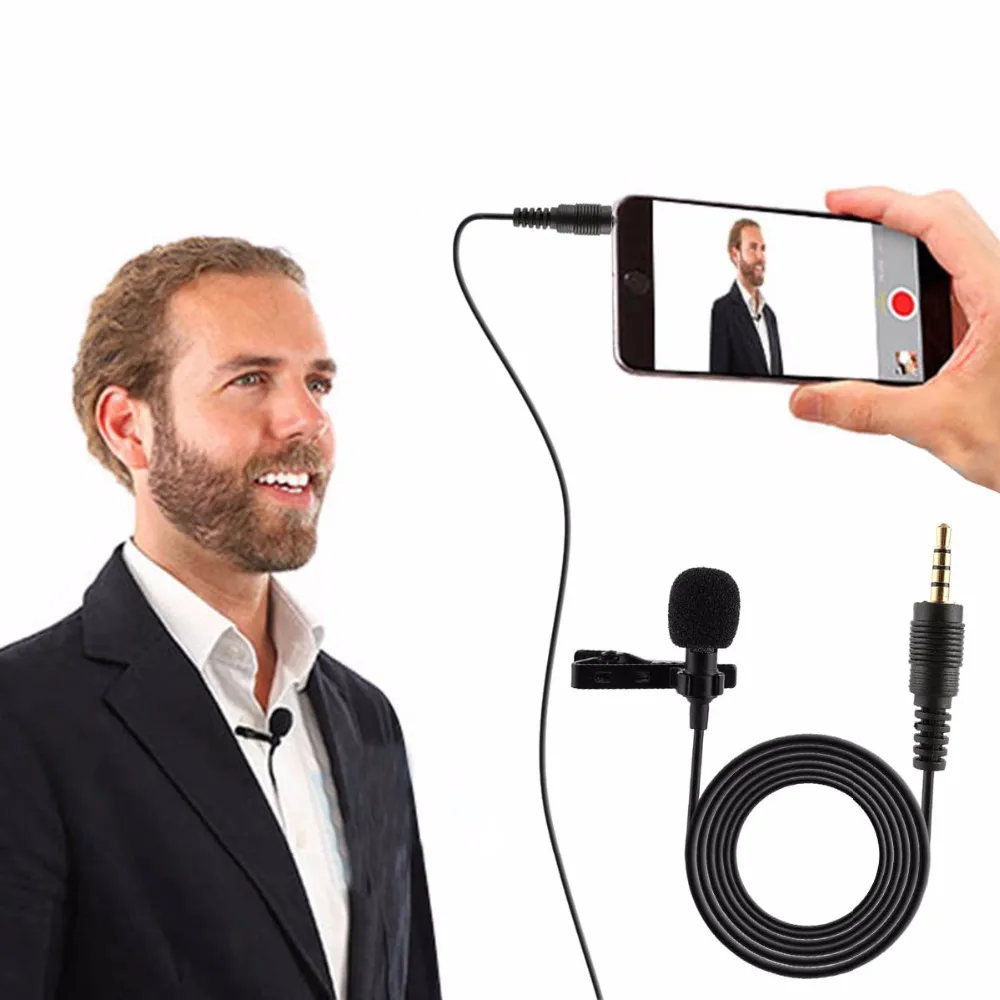 Mini Microphone à revers à condensateur 3.5mm, pince Lavalier à cravate sur Double Microphone pour conférences, enseignement et entretien