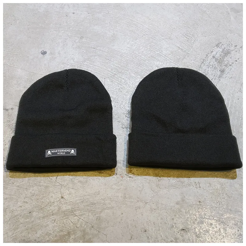 Estilo escuro japonês mmj crânio lã cashmere inverno novo chapéu de malha dupla camada orelha proteção boné para men4660703