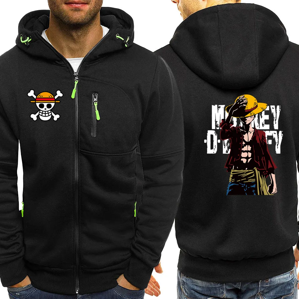Luffy ONE PIECE Anime Series Hoodies Men Jacket 2019 Autumn Winter Casual Coat Harajuku Mens Hoodie Sweatshirts Hip Hop Hoody C1117