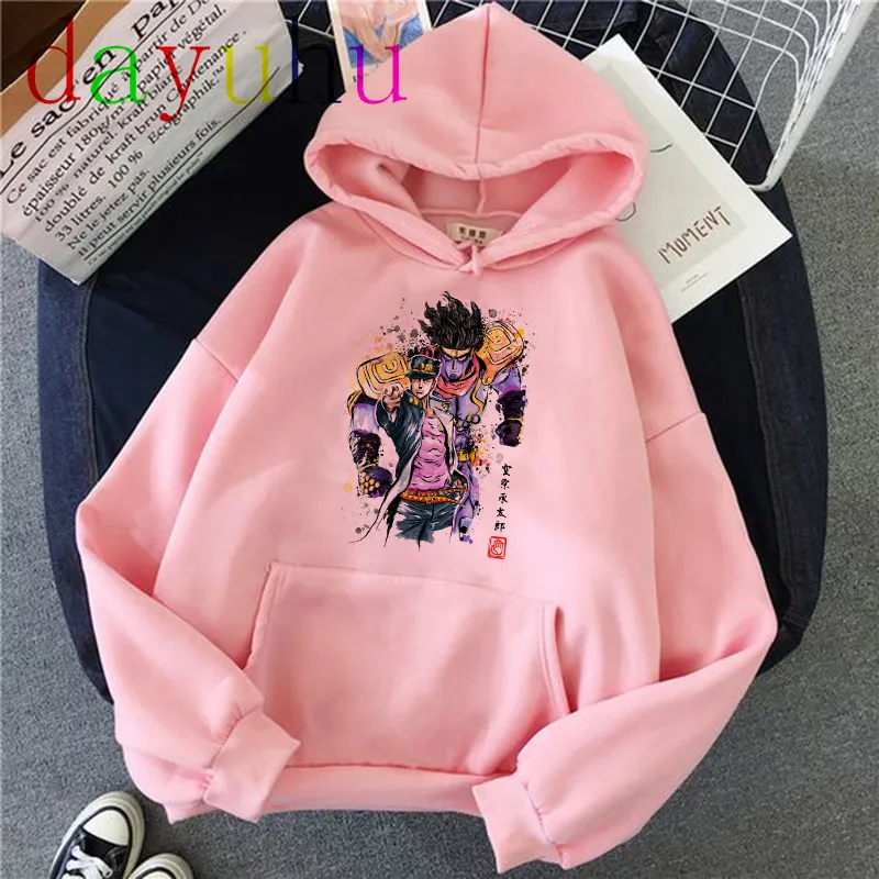 Jojo Bizarre Adventure Hoodie 일본 애니메이션 멘스 맨 우연의 스웨트 셔츠하라 주쿠 만화 힙합 빈티지 옷 남성 후드 레드 젠장 9862330