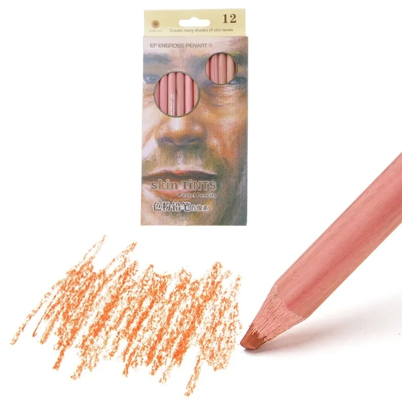 Professional Soft Pastel Pencils Wood Skin Tint Pastel Colored Pencil 201102