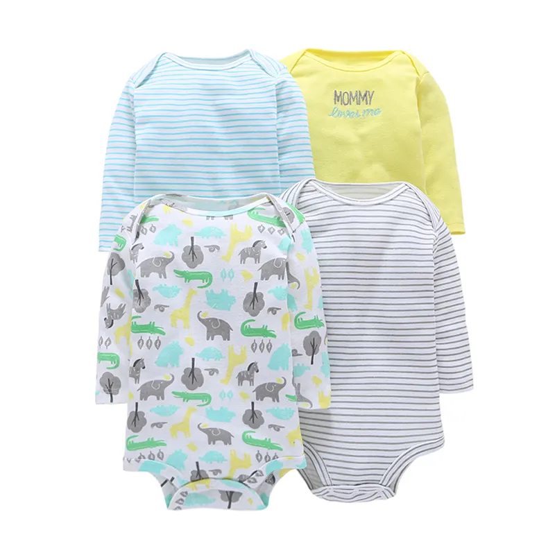 2019 nouveau-né bébé costume coton à manches longues barboteuses de bande dessinée ensemble enfant en bas âge bébé garçon fille pyjamas printemps automne bebes vêtements Q02016035794