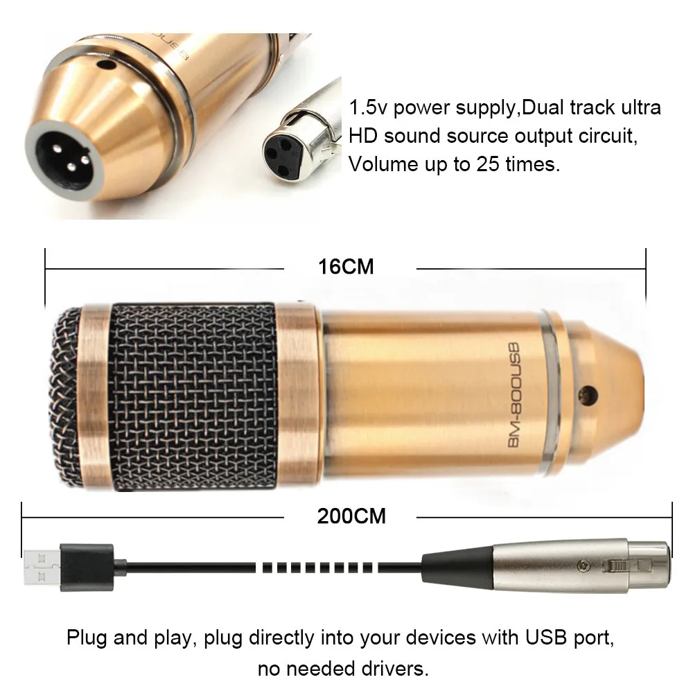 BM 900 Mikrofon kondensator Mikrofon do nagrywania dźwięku do radioodcastingowego śpiewu KTV karaoke mikrofon