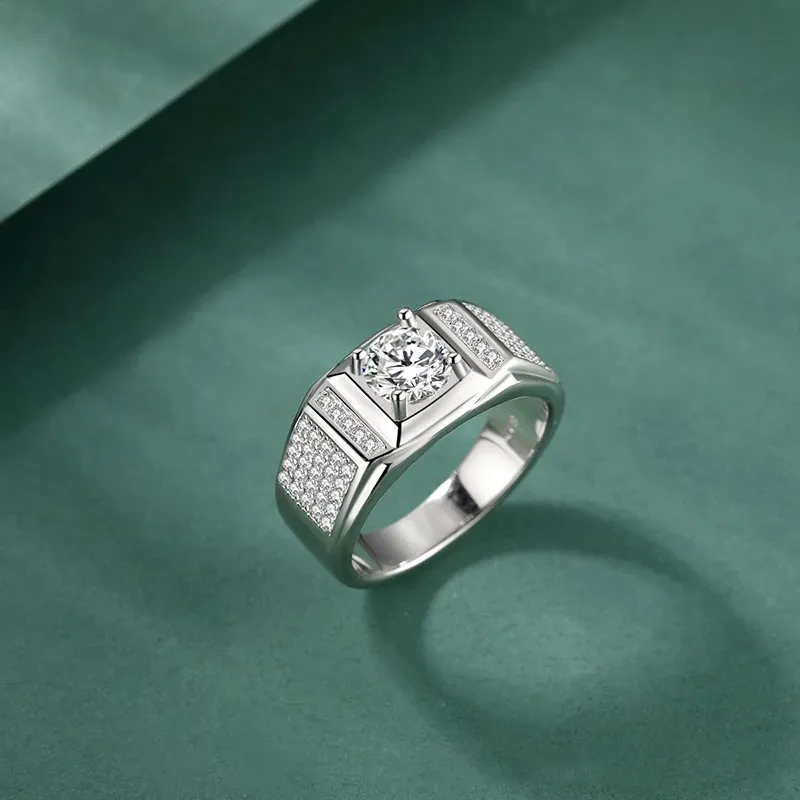 American Moissanite 6 Prong 설정 패션 S925 실버 링 마이크로 세트 멀티 다이아몬드 화려한 발렌타인 선물