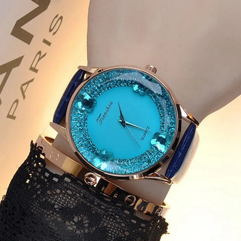 Orologio al quarzo femminile in vera pelle impermeabile colore diamante vetro ottagonale quadrante grande orologi decorazione moda giovane donna 201116