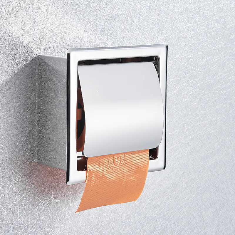 Quyanre Matte Black Chrome Toilet Paper Holder Stainless Steel 304 Roll Box Porta Papel Higienico Tissue Y200108