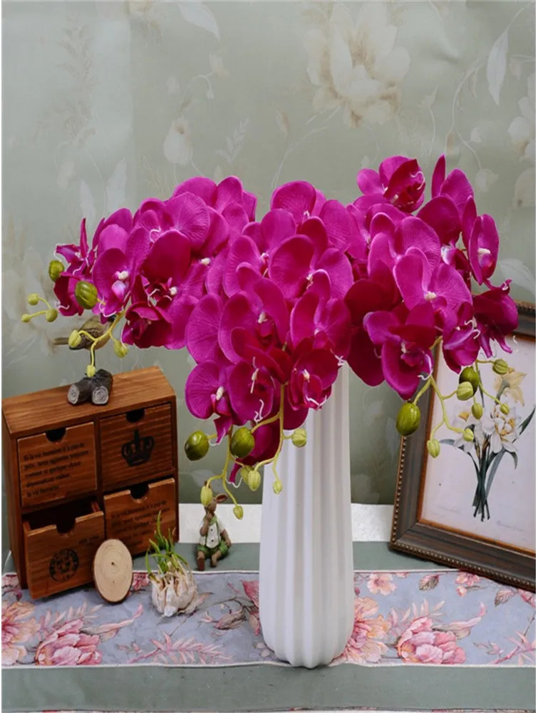 populaire blanc Phalaenopsis papillon orchidée fleur 78cm 30 71 longueur 10 pièces 7 couleurs artificielles pour Wedd265p