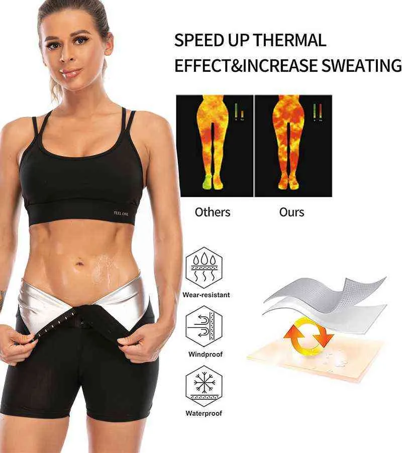 Womens Silver Ion Coating Thermo Pants Sweat Bastu Suits Body Shapers Woman Midje Trainer Slimning Shorts Girls Fitness Leggings 23201316