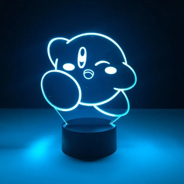 Kirby 3d Led Night Light 7 Цветовые смены лампы Фигура Экшн Игрушка на день рождения рождественский подарок T200603301H